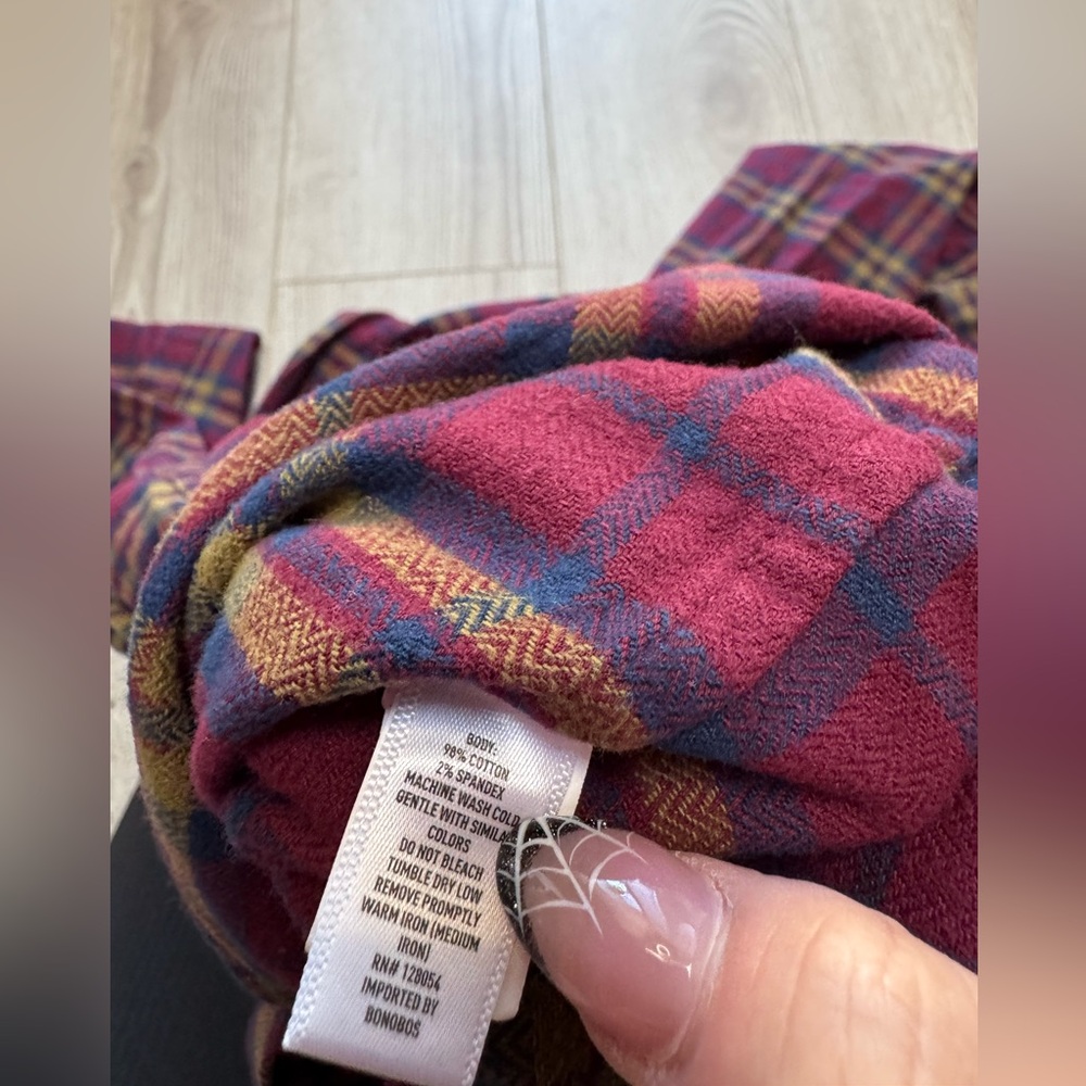 Bonobos maroon lumberjack button down plaid flann… - image 4